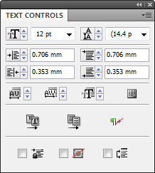 Text Controls panel