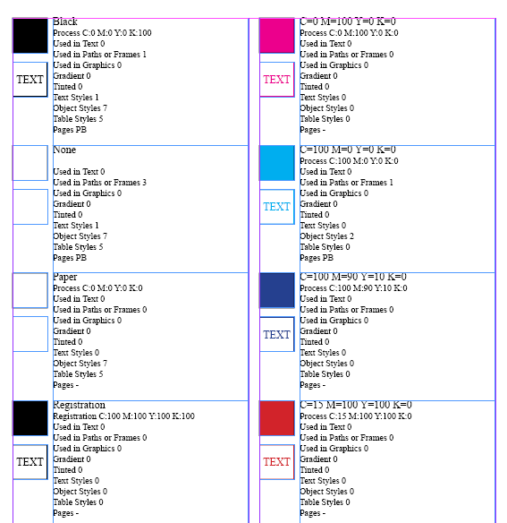 Find Colors - a new document report