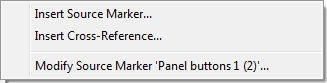 context menu - marker selected