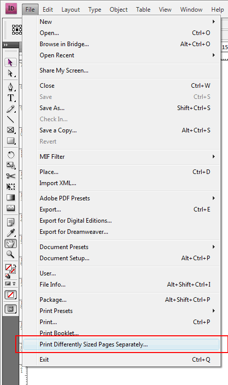 File menu Page Control